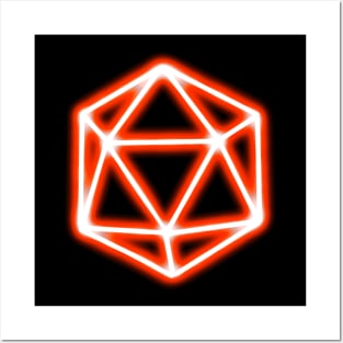 Glowing Red D20 Posters and Art